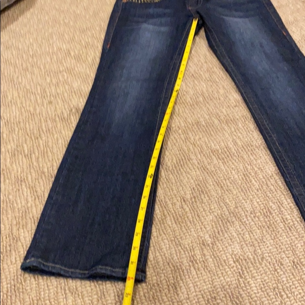 True Religion Indigo Boot Cut Jeans with Yellow Stitching - Picture 8 of 9